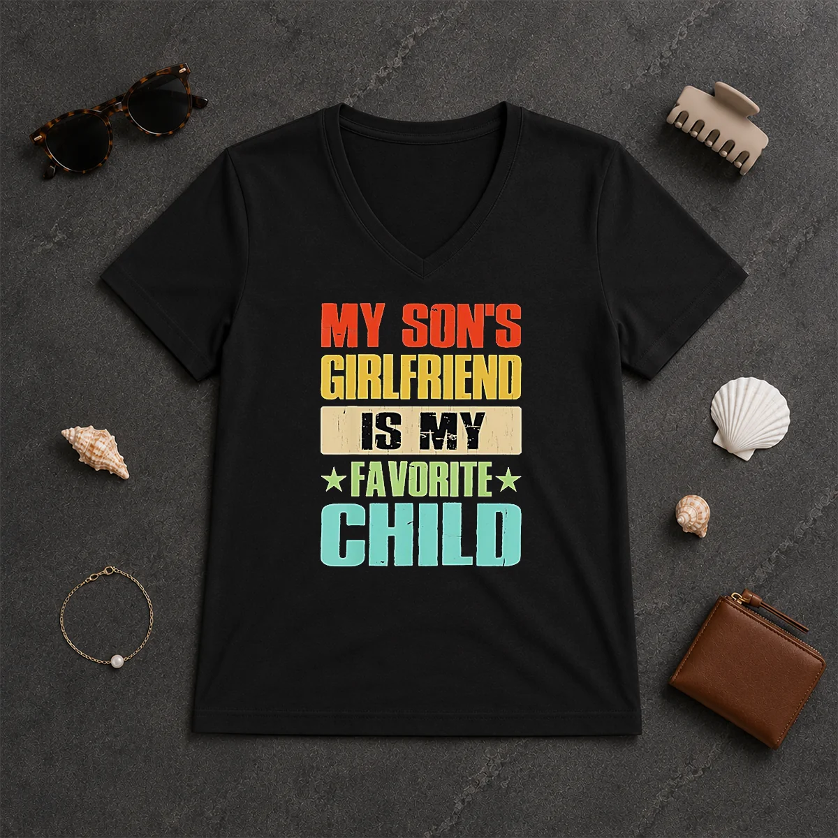 Awesome My Son'S Girlfriend Is My V-Neck Shirt Awesome My Son'S Girlfriend Is My V-Neck Shirt