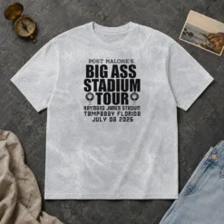 Awesome Post Malone Big Ass Stadium Tour Raymond James Stadium Tampa Bay 2026 Washed T-Shirt