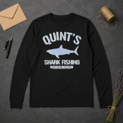 Awesome Quint'S Shark Fishing Amity Island Est 1975 Detailed Shark Long Sleeve Shirt