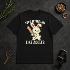 Awesome Rabbit Holding Baseball Bat Let'S Settle This Like Adults