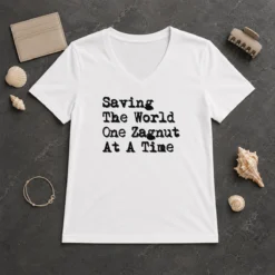 Awesome Saving The World One Zagnut At A Time V-Neck Shirt