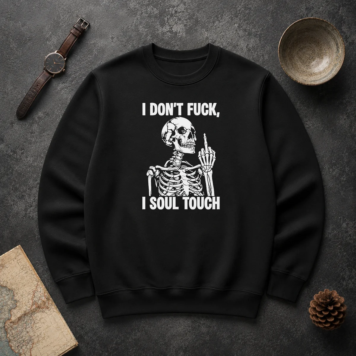 Awesome Skeleton I Dont Fck I Soul Touch Sweater Awesome Skeleton I Dont Fck I Soul Touch Sweater