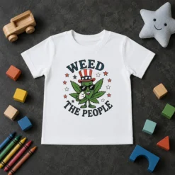 Awesome Weed The People Cannabis Uncle Sam Character Patriotic Leaf Symbol Kids T-Shirt