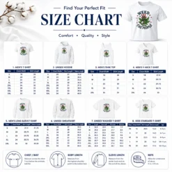 Size chart for Awesome Weed The People Cannabis Uncle Sam Character Patriotic Leaf Symbol with measurements in inches and cm