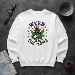 Awesome Weed The People Cannabis Uncle Sam Character Patriotic Leaf Symbol Sweater