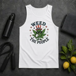 Awesome Weed The People Cannabis Uncle Sam Character Patriotic Leaf Symbol Tank Top