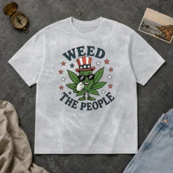 Awesome Weed The People Cannabis Uncle Sam Character Patriotic Leaf Symbol Washed T-Shirt