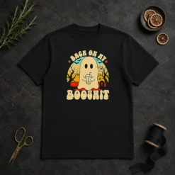 Funny Awesome Back On My Booshit Retro Ghost Drinking Boba Tea
