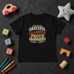 Funny Family Celebration Grateful Grandchildren Vector Kids T-Shirt