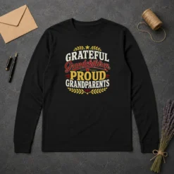 Funny Family Celebration Grateful Grandchildren Vector Long Sleeve Shirt