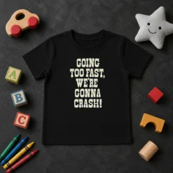 Funny Going Too Fast We Are Gonna Crash Pop Culture Music Fan Lyrics Quote Kids T-Shirt