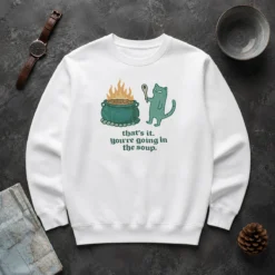 Funny Official Cat Holding Spoon Next To Cauldron You'Re Going In The Soup Sweater