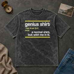 Funny Premium Genius Shirt A Normal Shirt But With Me In It Washed T Shirt displayed on a soft washed cotton t-shirt