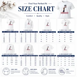 Size chart for Funny USA Article 27 Card showing measurements in inches and centimeters