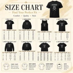 Size chart for Good Fight Me Firefighter Axe Axes Fire Department with measurements in inches and cm
