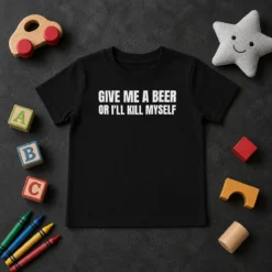 Good Give Me A Beer Or I'Ll Kill Myself Drinking Kids T-Shirt