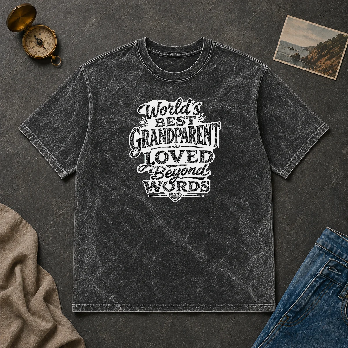 Good Hot Grandparents Day Worlds Best Sketch Washed T Shirt Good Hot Grandparents Day Worlds Best Sketch printed on a soft washed t shirt with a relaxed fit