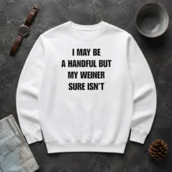 Good Hot Sarcastic Adult Humor Handful But My Weiner Sure Isnt Sweater
