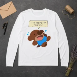 Good Im Dying Of Thirst Otter Thirsty Funny Animal Long Sleeve Shirt