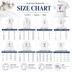 Size chart for Good Junie B. Jonesin' For A Cigarette with measurements in inches and cm