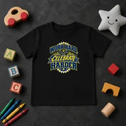 Good Labour Day Work Hard Celebrate Harder Vector Kids T-Shirt