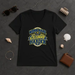 Good Labour Day Work Hard Celebrate Harder Vector V-Neck Shirt