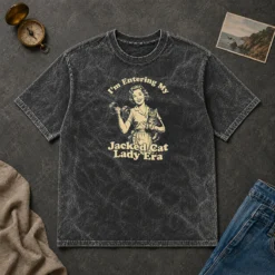 Good Retro Jacked Cat Lady Washed T-Shirt