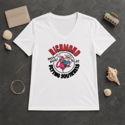 Good Richmond Flying Squirrels Hot Dog Flamingo V-Neck Shirt