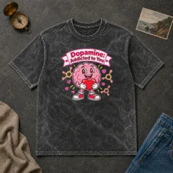 Good Top Cute Dopamine Addicted To You Love Washed T-Shirt