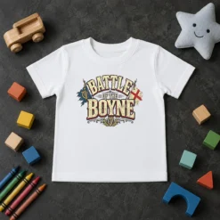 Hot Battle Of The Boyne Pride Retro Distressed kids t shirt in vibrant colors with vintage style print