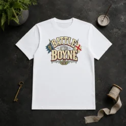 Hot Battle Of The Boyne Pride Retro Distressed t shirt in classic crew neck style with vintage pride graphic
