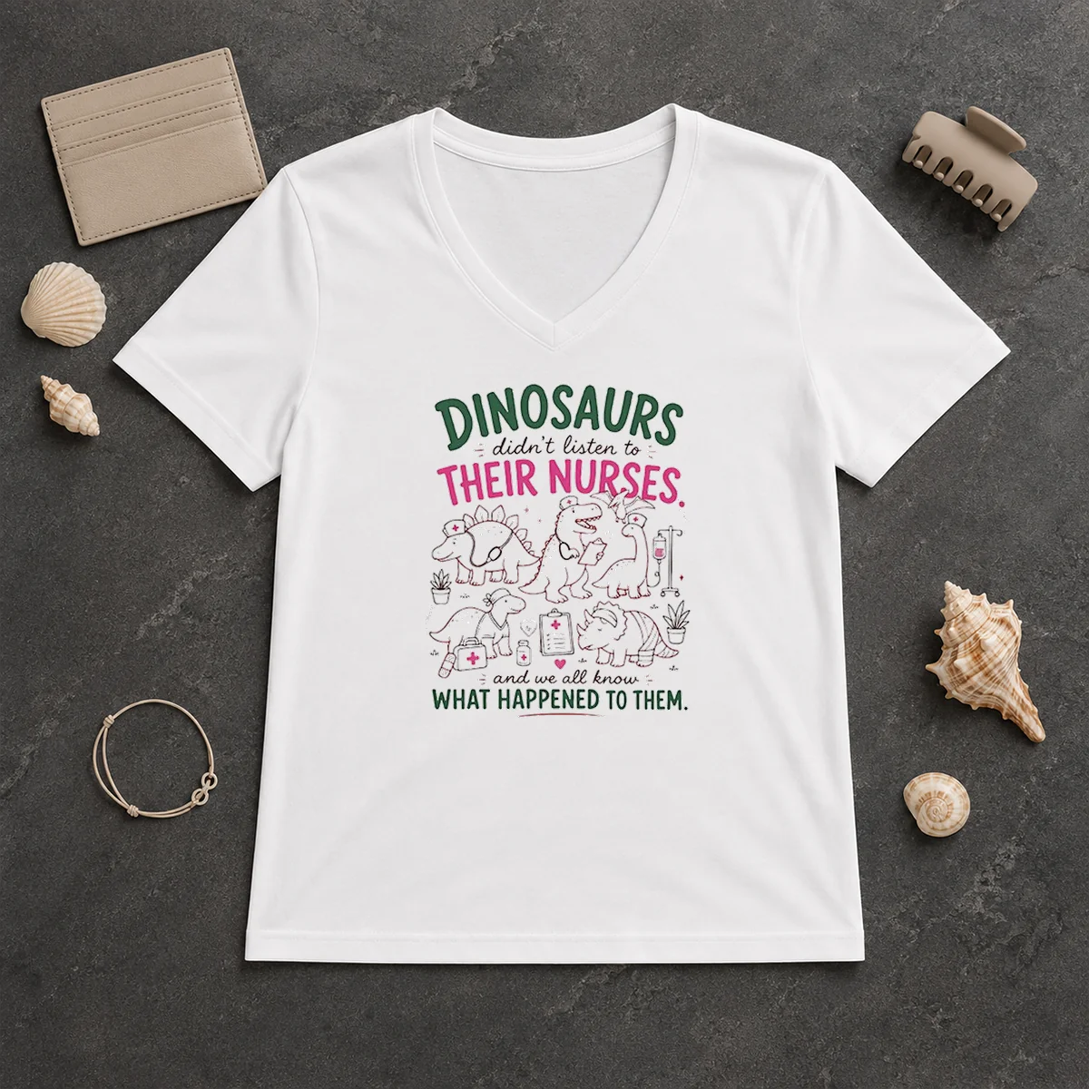 Hot Dinosaurs Didnt Listen To Their V-Neck Shirt Hot Dinosaurs Didnt Listen To Their V-Neck Shirt