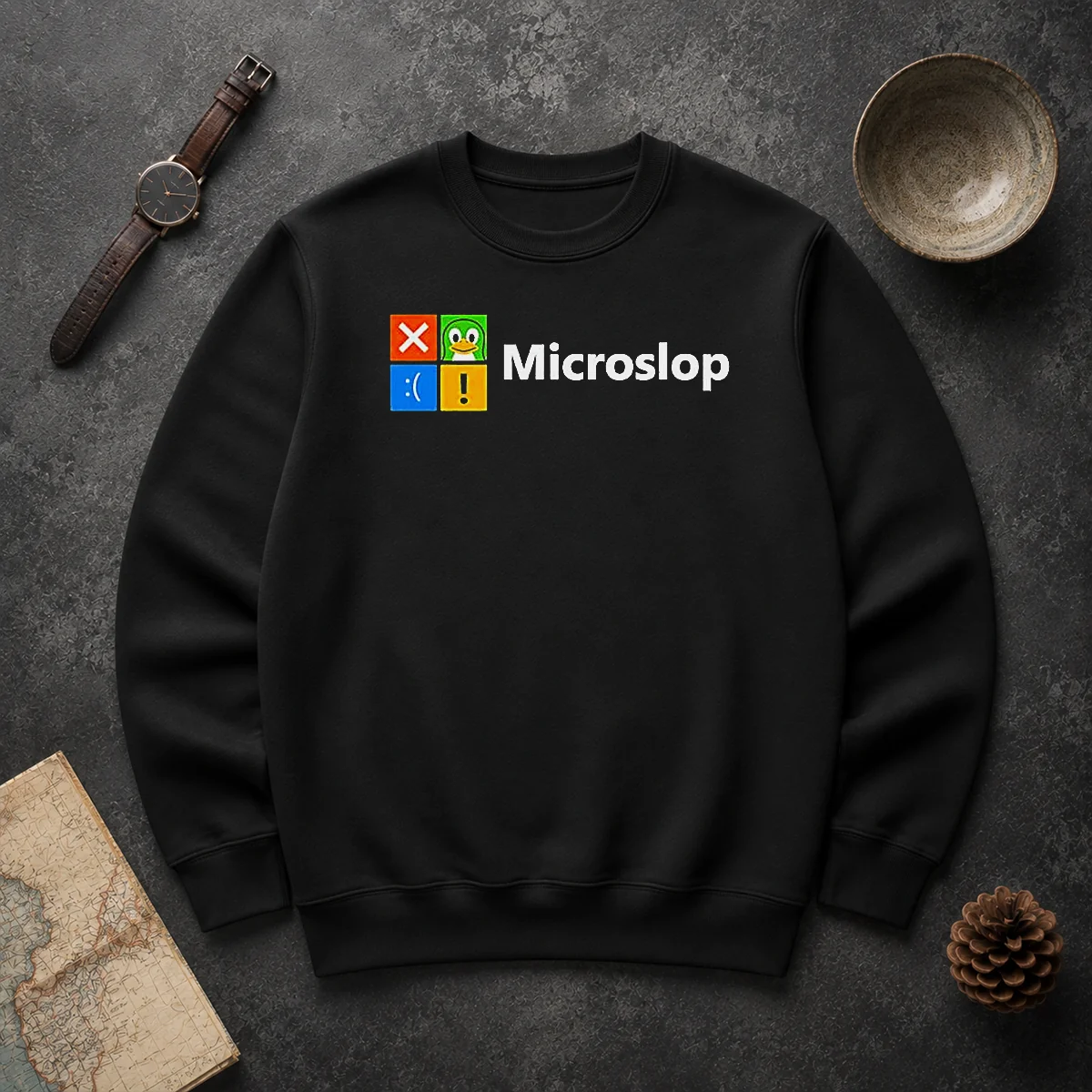 Hot Funny Microslop Logo Parody Sweater Hot Funny Microslop Logo Parody Sweater