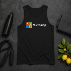 Hot Funny Microslop Logo Parody Tank Top