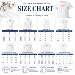 Size chart for Hot Funny This Top Looks Better Wet showing measurements in inches and centimeters