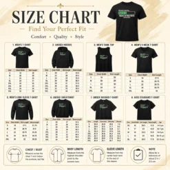 Hot Memory Loading size chart showing garment measurements in inches and cm for accurate sizing