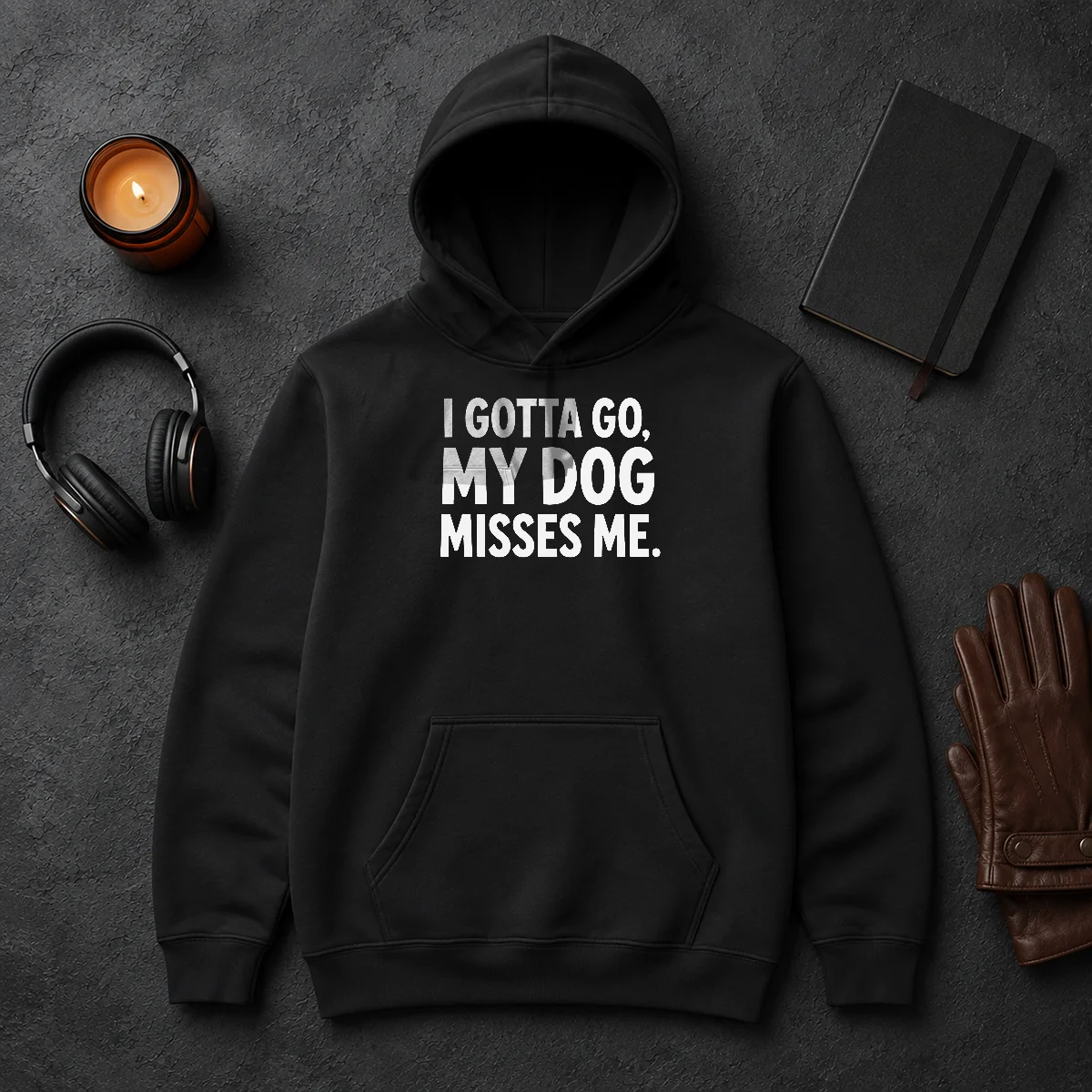Hot My Dog Misses Me Hoodie Hot My Dog Misses Me Hoodie in black, featuring a cozy pullover design with front pocket and adjustable drawstring hood