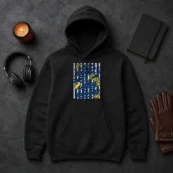 Hot Nice Life Gave Me Lemons Jesus Makes Lemonade Black Hoodie front view with bold white and yellow text design