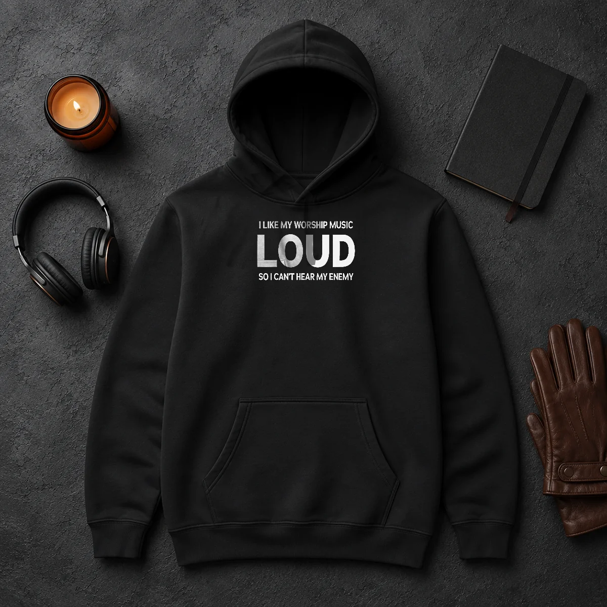 Hot Original I Like My Worship Music Loud So I Can'T Hear My Enemy Hoodie Hot Original I Like My Worship Music Loud So I Can'T Hear My Enemy Hoodie