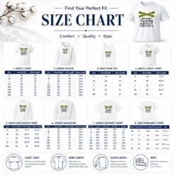 Size chart for Hot Warning May Start Talking About World War II with garment measurements in inches and cm