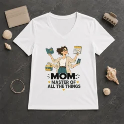Mom Master of All the Things Minimalist V-Neck Shirt