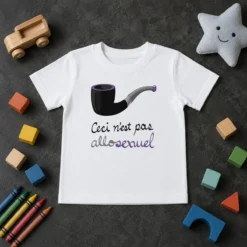 Nice Asexual Pride Rene Magritte Ceci N Est Pas Allosexuel Kids T-Shirt