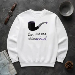 Nice Asexual Pride Rene Magritte Ceci N Est Pas Allosexuel Sweater