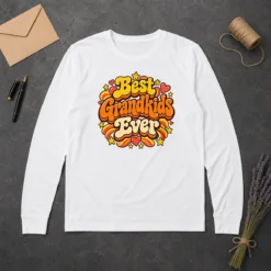 Nice Best Grandkids Ever Vintage Style Long Sleeve Shirt