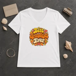 Nice Best Grandkids Ever Vintage Style V-Neck Shirt