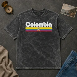 Nice Colombia Flag Colombian Pride South America Washed T-Shirt