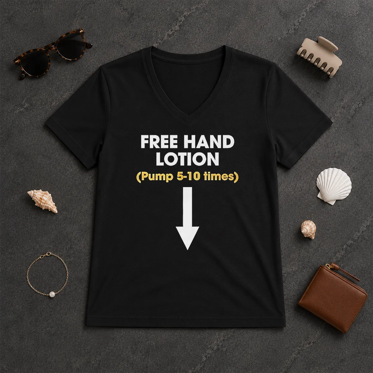 Nice Free Hand Lotion Pump 5 V-Neck Shirt Nice Free Hand Lotion Pump 5 V-Neck Shirt