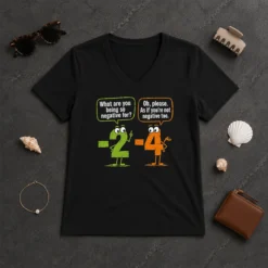 Nice Geek Math Numbers 2 Minus 4 Humor Joke V-Neck Shirt