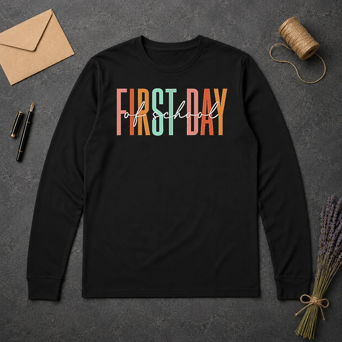 Nice Good First Day Of School Retro Typography Teacher Long Sleeve Shirt Nice Good First Day Of School Retro Typography Teacher Long Sleeve Shirt