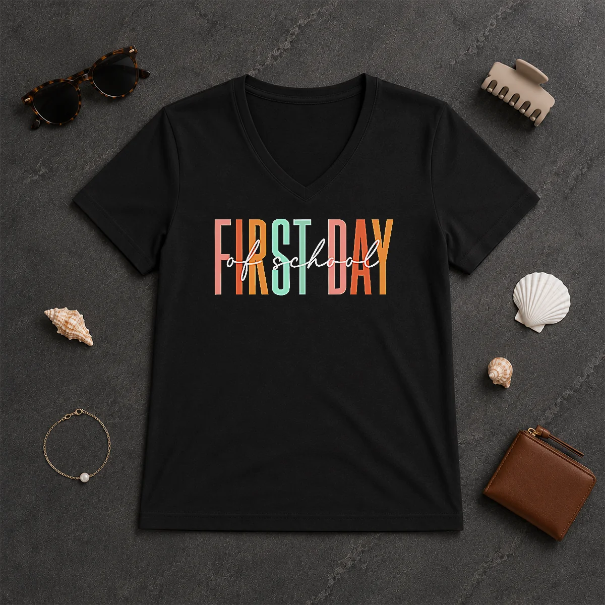 Nice Good First Day Of School V-Neck Shirt Nice Good First Day Of School V-Neck Shirt